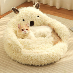 Pet Sofa Bed Winter Christmas Warm Cotton PP Comfortable Washable Relaxing Winter Cat Couch Bed for Puppy Kitty