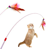 Interactive Cat Toy Funny Simulation Feather Fish with Bell Stick Toys for Kitten Playing Teaser Wand Toy игрушки для кошек