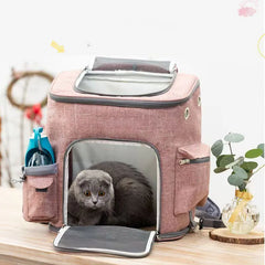 1 pcs Collapsible Dog Cat Backpack Carrier, Lightweight Foldable Pet Travel Bag with Breathable Mesh, Adjustable Shoulder Straps