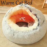 Cat House Winter Plush Pet Cat Bed Round Cat Cushion Thicken Warm Cats Basket Pet Sleep Bag Kitten Nest Kennel for Small Cats
