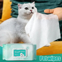 Pet Deodorant wipes 100Pcs Cleaning Tear Stains Decomposition Odor Pure Water Safe Gentle Pet Wipes cleaning wipes for dogs cats