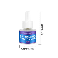 Pet Calming Diffuser Kit - Cat Pheromones Calming Diffuser Anxiety & Stress (1 Diffuser + 1/2 Refill 48ml Vial) - 60 Days