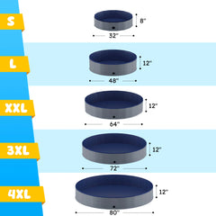 Portable Dog Pool, Foldable Pet Swimming Tub, Anti-Slip Collapsible Pet Bathtub, Hard Plastic Bath Pool for Pets Dogs and Cats