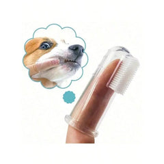 1pc Pet Finger Toothbrush for Dogs & Cats – Soft Silicone Brush for Breath Care & Gum Health, Portable, No Box Included