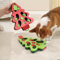 Rotating Bone & Sliding Module Pet Puzzle Toy, Anti-Slip Base, Mental Stimulation for Cats & Dogs, Green/Red