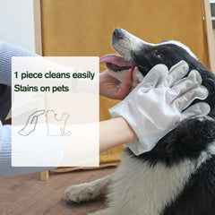 Pet Grooming Glove Pet Bathing Wipes Dog Body Wipes No Rinse Washing Gloves for Cat Cleaning Fur Ear Eye & Paws Deodorizing