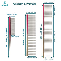 OITABI Professional Pet Grooming Comb, Gradient Pet Deluxe Pointed Tail Comb for Cat & Dog Styling Finishing and Fluffing Comb