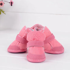 4pcs/set Winter Warm Pet Dog Shoes Anti-slip for Small Medium Dogs Puppy Rain Snow Boots Footwear Cat Dog Walking Sneakers 