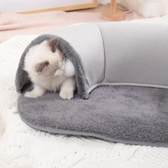Cat Tunnel Bed 2-in-1 – Interactive Suede Pet Toy & Nest for Cats, Rabbits & Ferrets | Indoor Play & Training Tunnel