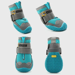 4pcs/set Pet Dog Shoes Reflective Waterproof Dog Boots Warm Snow Rain Pets Booties Anti-slip Socks Footwear For Medium Large Dog