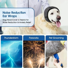 Waterproof Noise Cancelling Dog Ear Muffs for Swimming & Grooming - Calming Hood To Relieve Pet Anxiety & Prevent Shock