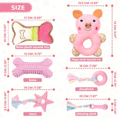 6-piece cute puppy chew toy set - interactive pet toy for cleaning teeth with soft rubber toys for puppies
