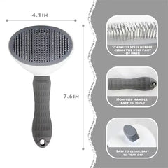 Dog Grooming Brush with Easy Clean Button, Pet Massage Comb for Effective Detangling and Hair Removal, Suitable for Dogs