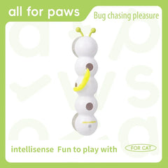 Intelligent Sensing Cat Teasing Toy Interactive USB Rechargeable Caterpillar Toy Automatic Cat Teasing Stick Fun Caterpillar Toy