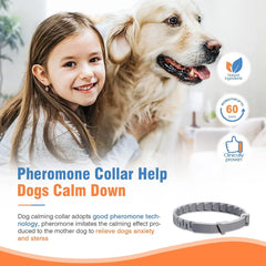 Natural Dog Pheromone Calm Collars Calming Collar for Dogs Cats Pet Relief Anxiety Stress Separation Relieve Bad Behavior 60Days