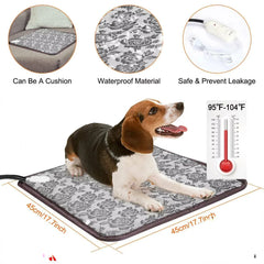 Adjustable Pet Heating Mat - Waterproof Electric Warmer for Dogs & Cats