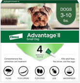 Advantage II Small Dog – Vet-Recommended Flea Treatment & Prevention for Dogs 3-10 lbs, 4-Month Supply