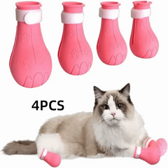 Anti-Scratch Cat Foot Covers - Adjustable Bath & Grooming Sleeves 4-Pack