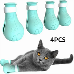 Anti-Scratch Cat Foot Covers - Adjustable Bath & Grooming Sleeves 4-Pack