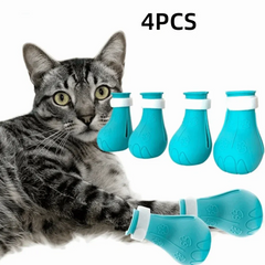 Anti-Scratch Cat Foot Covers - Adjustable Bath & Grooming Sleeves 4-Pack
