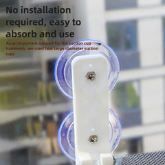 Assembly Free Cat Hammock - Foldable Plush Mesh Window Perch Double Suction