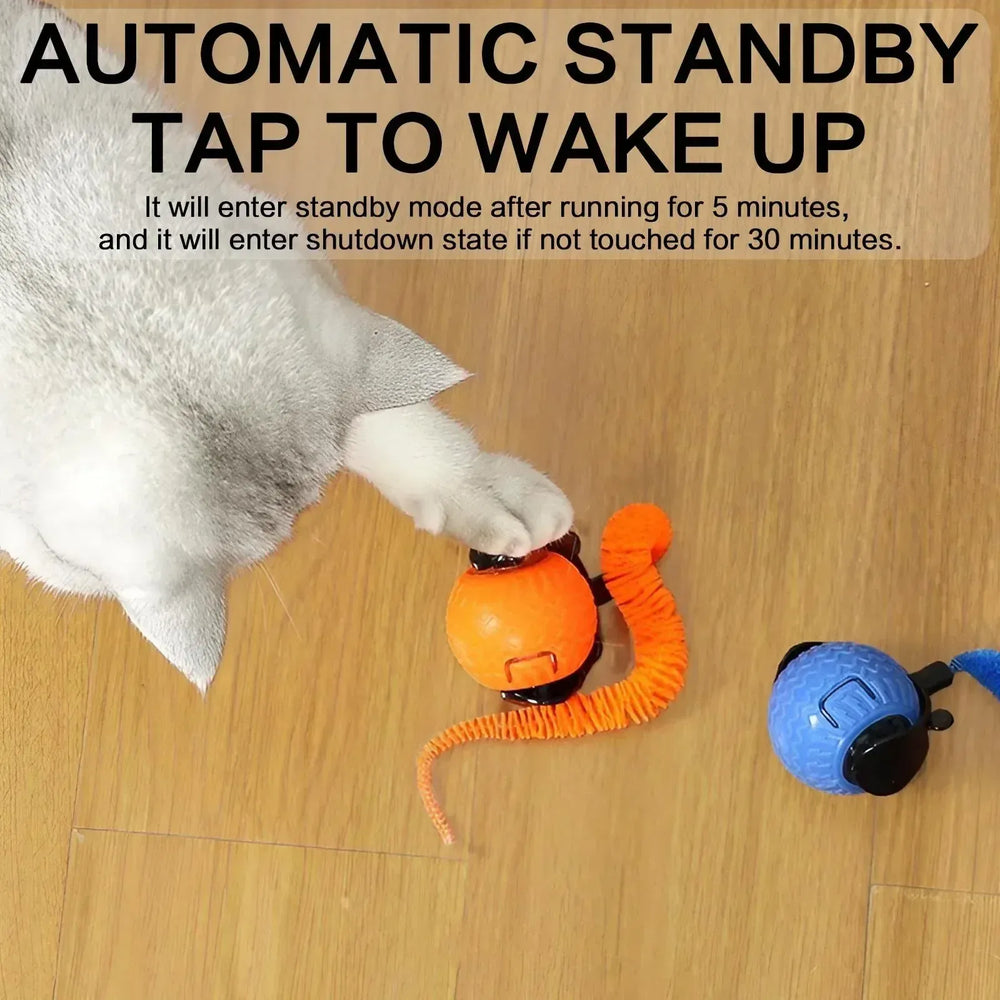 Automatic Cat Ball Toy - Smart Obstacle Avoidance 360° Rotation LED Lights