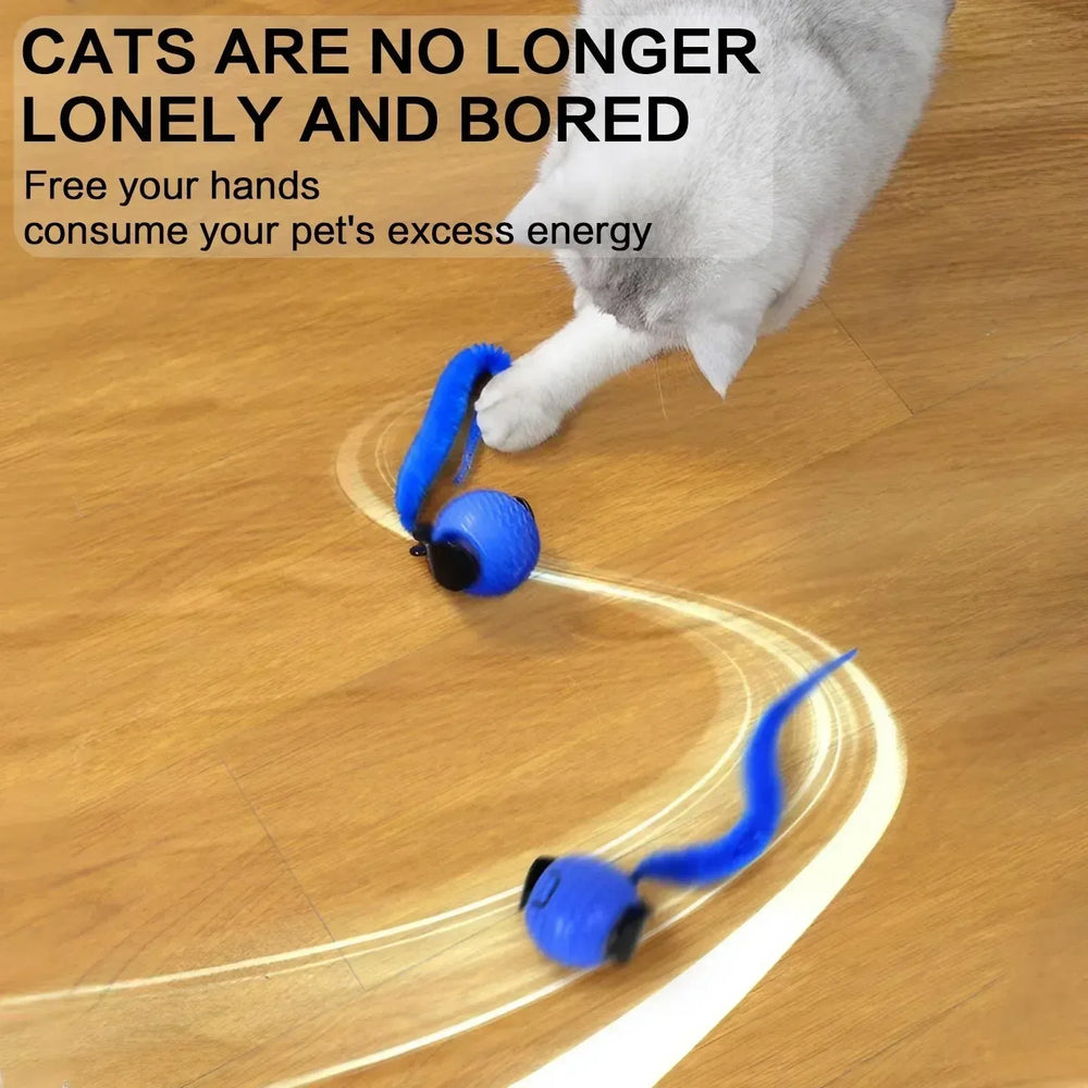 Automatic Cat Ball Toy - Smart Obstacle Avoidance 360° Rotation LED Lights
