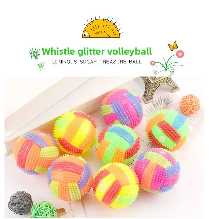 Balls For Dogs Dog Chewing Toy Toy For Dog Interactive Puppy Molar Glowing Led Light Up Bouncy Chew Ball Pet Color Small Animals