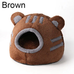 Bear Head Cat Bed - Winter Warm Cave Nest Self Warming Plush House for Cats