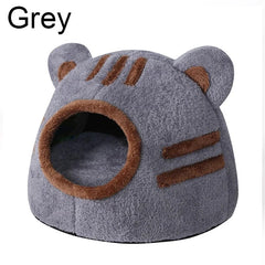 Bear Head Cat Bed - Winter Warm Cave Nest Self Warming Plush House for Cats