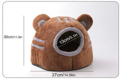 Bear Head Cat Bed - Winter Warm Cave Nest Self Warming Plush House for Cats