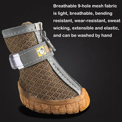 Breathable Dog Shoes - Anti-Slip Plush Boots for Small Medium Dogs