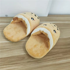 Bubble Tea Slippers - Cute Boba Themed Plush Indoor Shoes for Cat & Dog