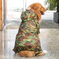 Camouflage Pet Hoodie - All-Season Waterproof Dog Raincoat with Sport Style