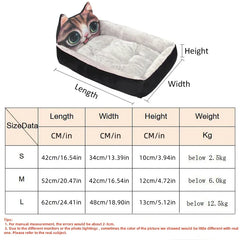 Cartoon Pet Bed Sofa - Washable Cotton Small Dog Cat Bed with Backrest
