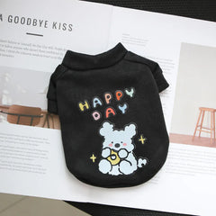 Cartoon Round Neck Hoodie - Plush Winter Sweater for Small Dogs & Cats