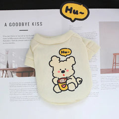 Cartoon Round Neck Hoodie - Plush Winter Sweater for Small Dogs & Cats