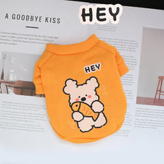 Cartoon Round Neck Hoodie - Plush Winter Sweater for Small Dogs & Cats