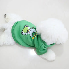 Cartoon Round Neck Hoodie - Plush Winter Sweater for Small Dogs & Cats