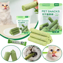 Cat Grass Dental Sticks - 6pc Hairball Control & Teeth Cleaning Chews