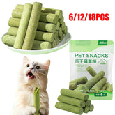 Cat Grass Dental Sticks - 6pc Hairball Control & Teeth Cleaning Chews
