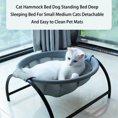 Cat Hammock Bed Stand - Detachable Easy Clean Pet Mat for Small Medium Cats