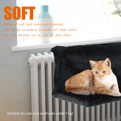 Cat Hanging Radiator Bed – Warm Fleece Basket Hammock with Metal Frame