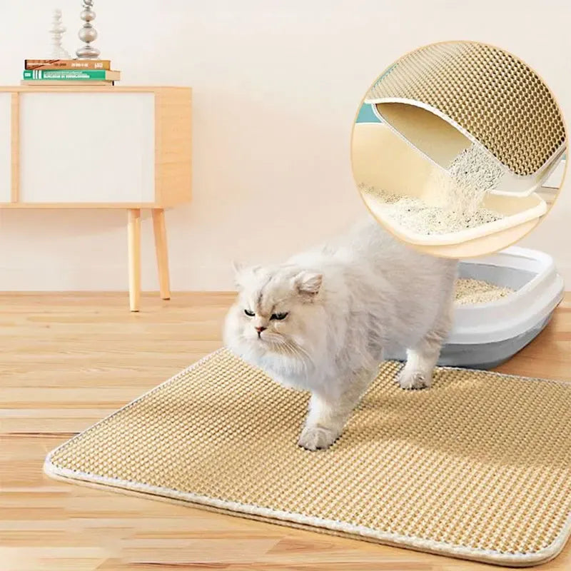 Cat Litter Mat - Waterproof Double Layer Litter Trapping Pad