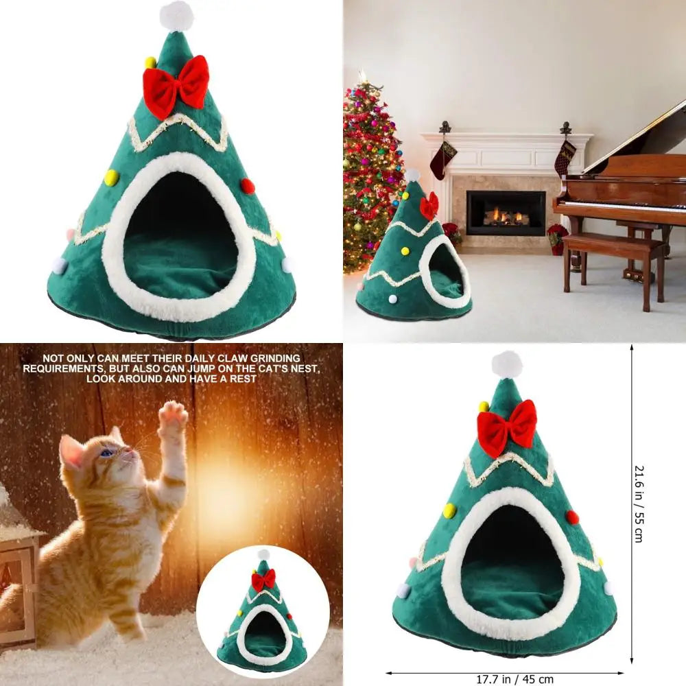 Christmas Pet House - Outdoor Rabbit Habitat Dog Tent Self Heating Cat Bed
