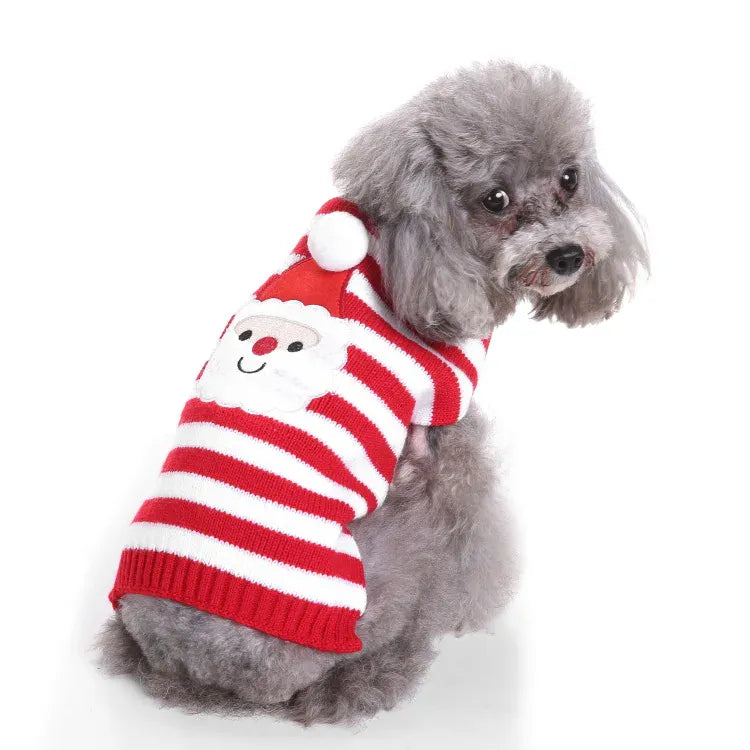 Christmas Pet Sweater - Holiday Themed Dog & Cat Clothing for Small Pets