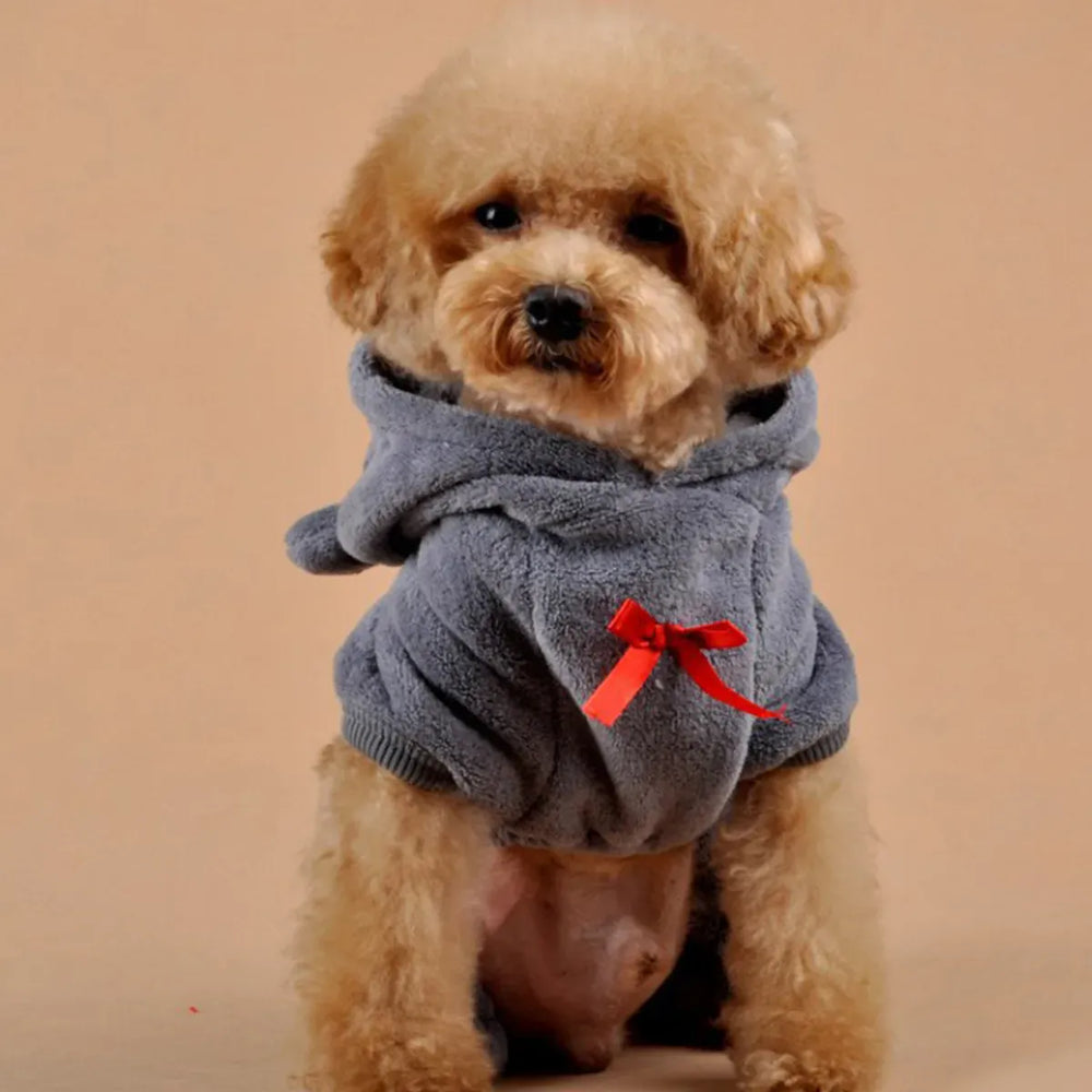 Cute Winter Dog Hoodie - Coral Fleece Warm Puppy Sweater for Small Pets