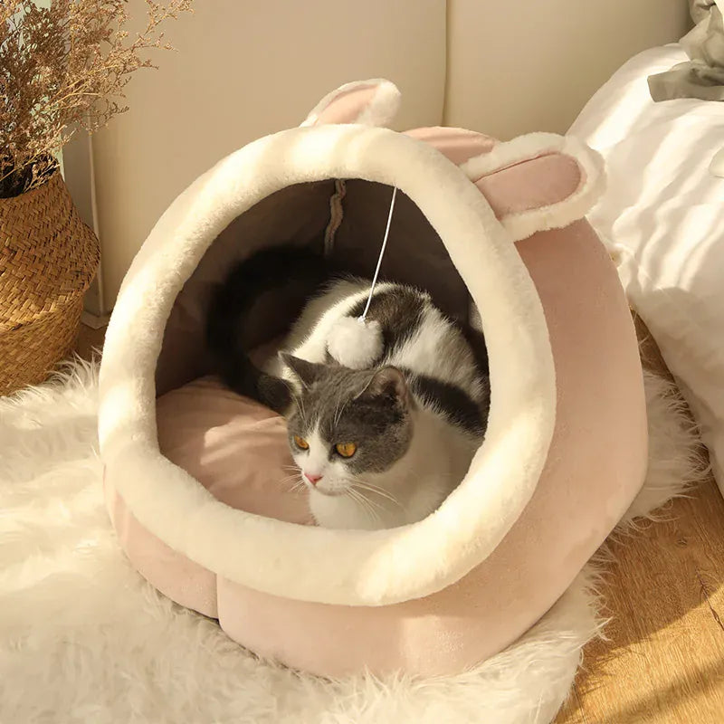 Deep Sleep Cat Bed - Cartoon Foldable Removable Washable Pet Sleeping Bag