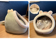 Deep Sleep Cat Bed - Cartoon Foldable Removable Washable Pet Sleeping Bag