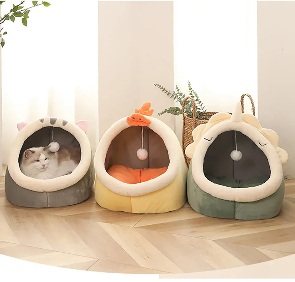 Deep Sleep Cat Bed - Cartoon Foldable Removable Washable Pet Sleeping Bag
